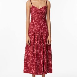 Rebecca Taylor Heart Printed Midi Dress Sz 4